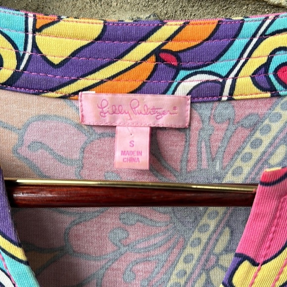 Lilly Pulitzer Silk Blend Women’s Butterfly Groovy Floral Bell Sleeve Dress - Picture 4 of 7